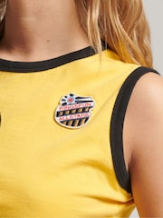 Superdry Yellow 100% Cotton Ringspun Allstars Vintage Re-Issue Vest Top - Image 4 of 4