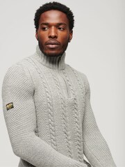 Superdry Grey Vintage Jacob Henley Jumper - Image 3 of 4