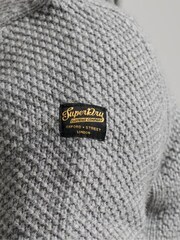 Superdry Grey Vintage Jacob Henley Jumper - Image 4 of 4