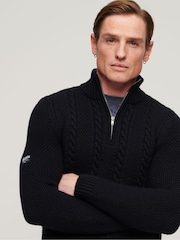 Superdry Dark Blue Vintage Jacob Henley Jumper - Image 3 of 7
