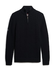 Superdry Dark Blue Vintage Jacob Henley Jumper - Image 4 of 7