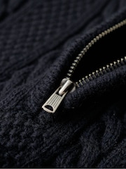 Superdry Dark Blue Vintage Jacob Henley Jumper - Image 7 of 7
