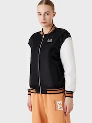 Emporio Armani EA7 Womens Varsity Bomber Black Jacket - Image 1 of 7