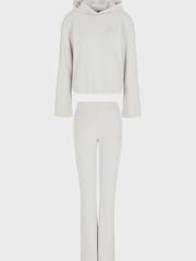 Emporio Armani EA7 Womens Stone Hooded Tracksuit - Image 1 of 4
