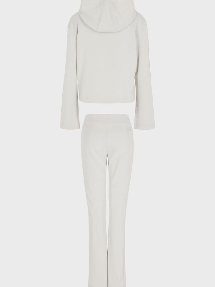 Emporio Armani EA7 Womens Stone Hooded Tracksuit - Image 2 of 4