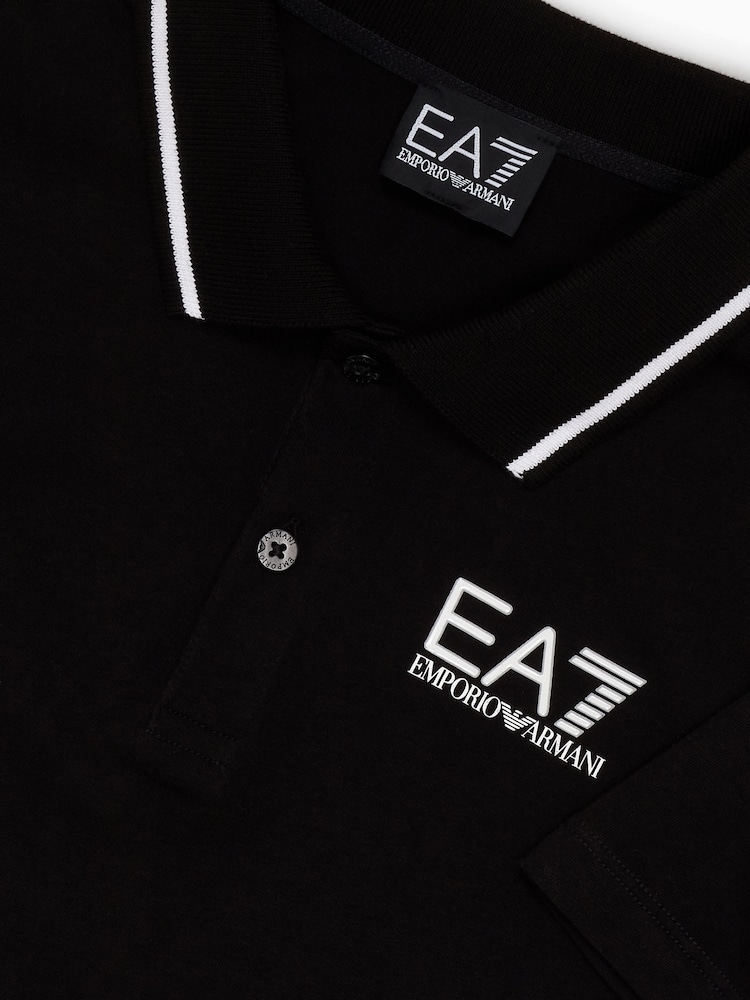 Emporio Armani EA7 Boys 100% Cotton Core ID Polo Shirt - Image 3 of 3