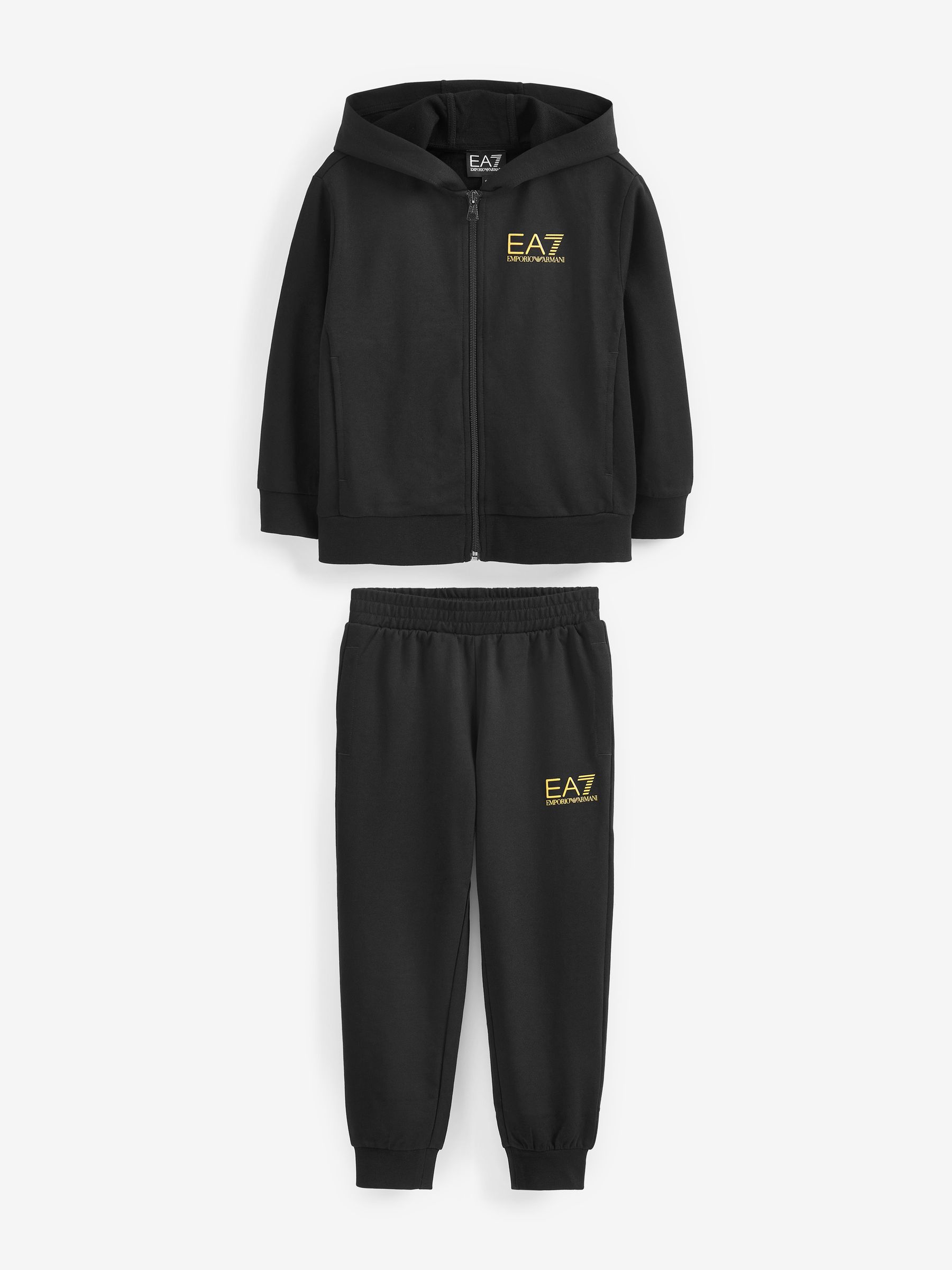 Buy Emporio Armani EA7 Boys Zip Through Hooded 100 Cotton Black Tracksuit from Next Ireland
