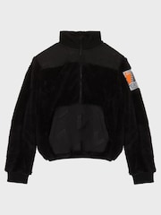 Emporio Armani EA7 Boys Zip Through Tech Black Fleece - Image 1 of 3