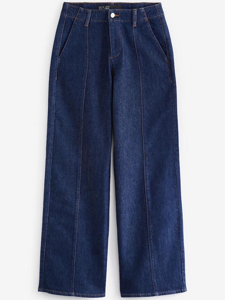 Blue Rinse Wash Wide Leg Jeans - Image 1 of 1 Blue Rinse Wash Wide Leg Jeans - Image 1 of 1