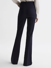 Reiss Navy Dylan Petite Flared High Rise Trousers - Image 5 of 6