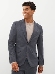 Donkerblauw - Standaard - Slim Fit Wool Donegal Suit Jacket - Image 1 of 10