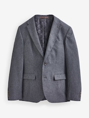 Donkerblauw - Standaard - Slim Fit Wool Donegal Suit Jacket - Image 5 of 10