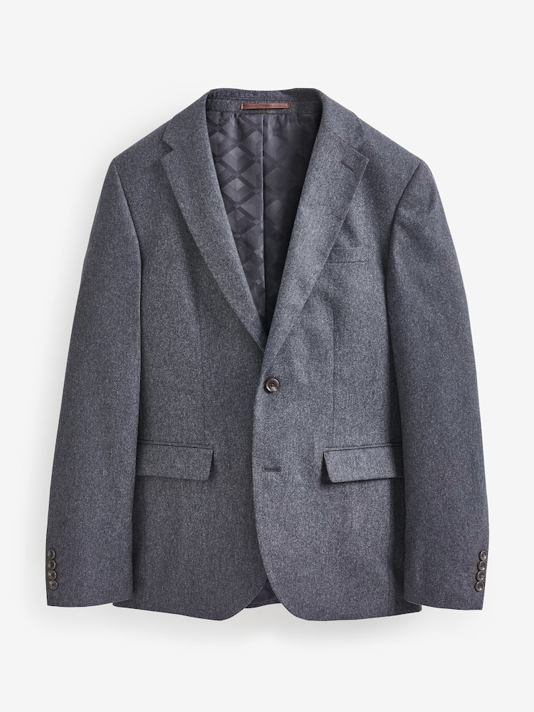 Donkerblauw - Standaard - Slim Fit Wool Donegal Suit Jacket - Image 5 of 10