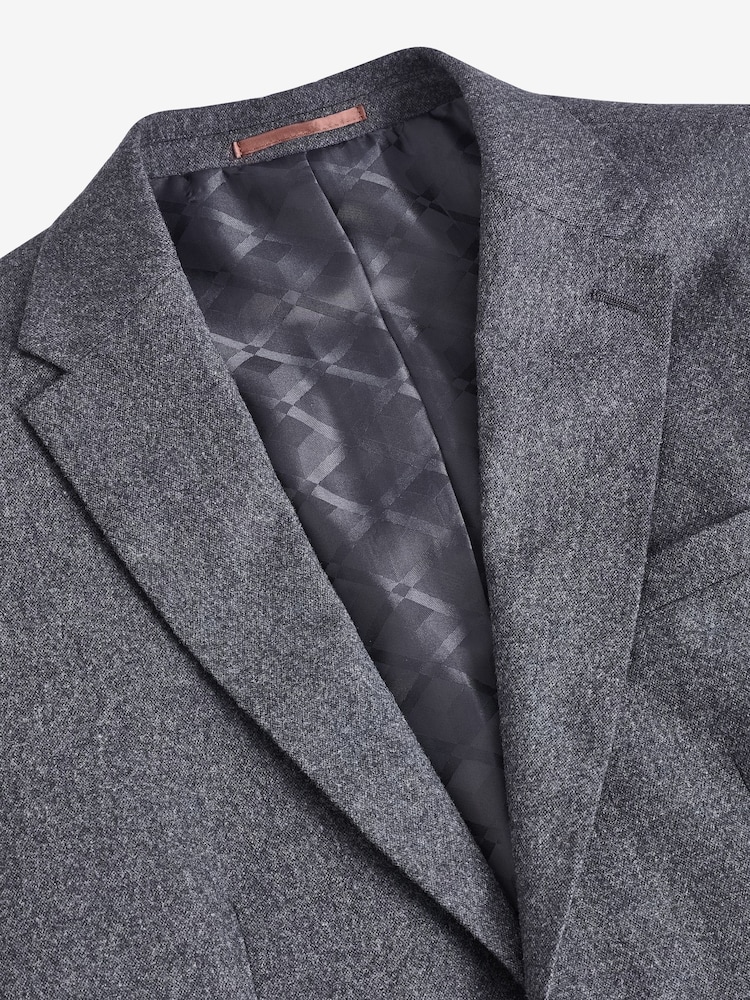 Donkerblauw - Standaard - Slim Fit Wool Donegal Suit Jacket - Image 6 of 10
