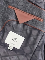 Donkerblauw - Standaard - Slim Fit Wool Donegal Suit Jacket - Image 7 of 10