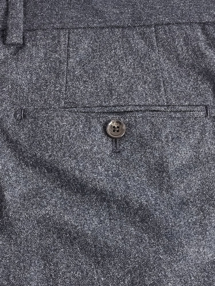 bleu foncé - Slim Fit (Slim Fit) - Coupe ajustée Wool Blend Donegal Pantalon de costume - Image 6 of 8