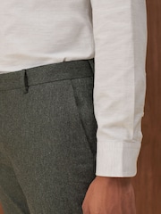 Green Slim Wool Blend Donegal Suit: Trousers - Image 4 of 9