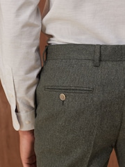 Green Slim Wool Blend Donegal Suit: Trousers - Image 5 of 9