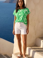 Roman Green Abstract Print Stretch T-Shirt - Image 1 of 4