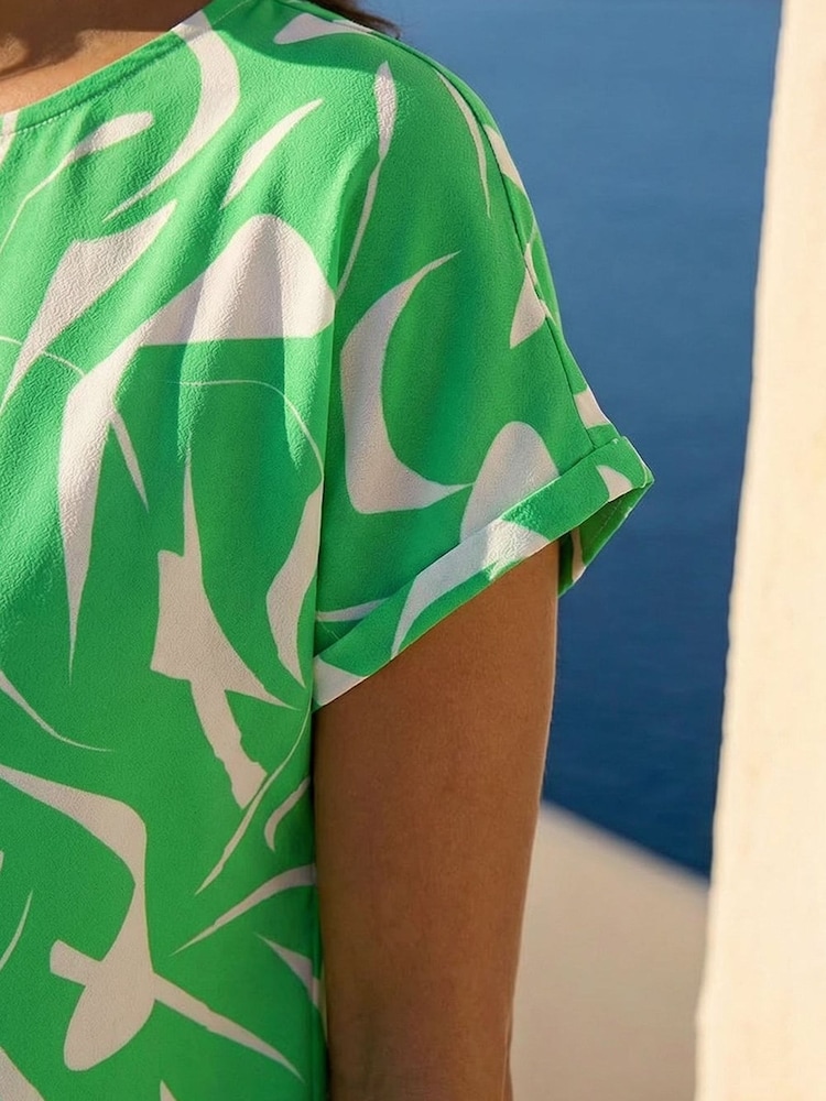 Roman Green Abstract Print Stretch T-Shirt - Image 4 of 4