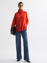 Reiss Orange Edina Relaxed Wool-Cashmere Blend Roll Neck Jumper - Image 3 of 5