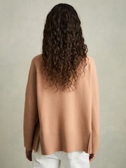 Reiss Camel Edina Relaxed Wool-Cashmere Blend Roll Neck Jumper - Image 5 of 7