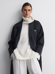 Reiss Cream Edina Relaxed Wool-Cashmere Blend Roll Neck Jumper - Image 3 of 6