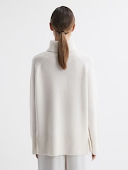 Reiss Cream Edina Relaxed Wool-Cashmere Blend Roll Neck Jumper - Image 6 of 6