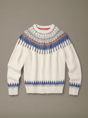 Aubin Cream Fose Fairisle Yoke Crew Jumper - صورة 1 من 1