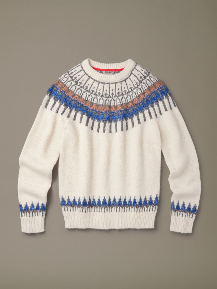 Aubin Cream Fose Fairisle Yoke Crew Jumper - صورة 1 من 1