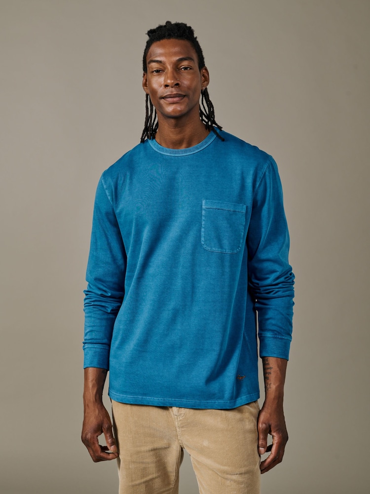 Aubin Blue George Long Sleeve T-Shirt - Image 1 of 4