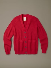 Aubin Red Brigade Cotton Merino Cardigan - Image 1 of 1
