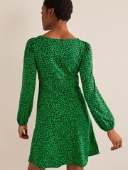 Boden Green Button Front Jersey Mini Dress - Image 2 of 6