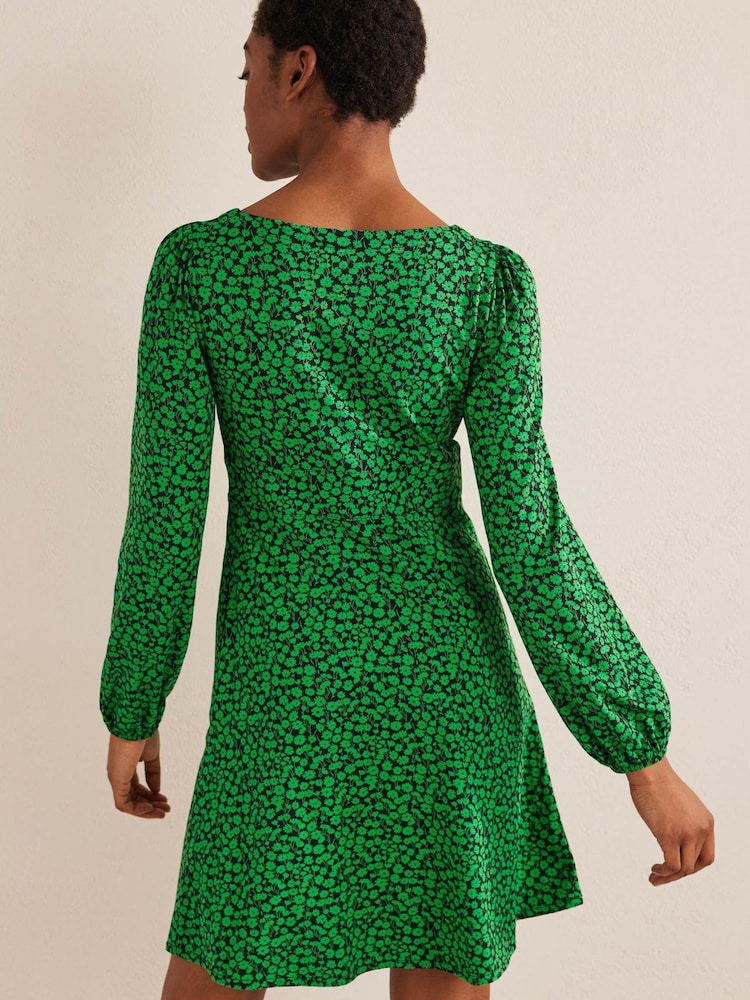 Boden Green Button Front Jersey Mini Dress - Image 2 of 6