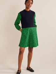 Boden Green Button Front Jersey Mini Dress - Image 3 of 6