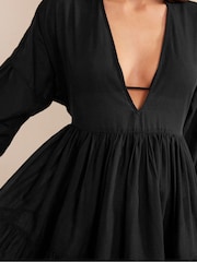 Boden Black Tiered Swing Mini Dress - Image 4 of 5