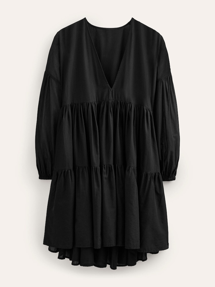 Boden Black Tiered Swing Mini Dress - Image 5 of 5 Boden Black Tiered Swing Mini Dress - Image 5 of 5