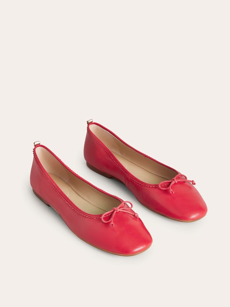 Boden Red Kitty Flexi Sole Ballet Pumps - Image 3 of 4