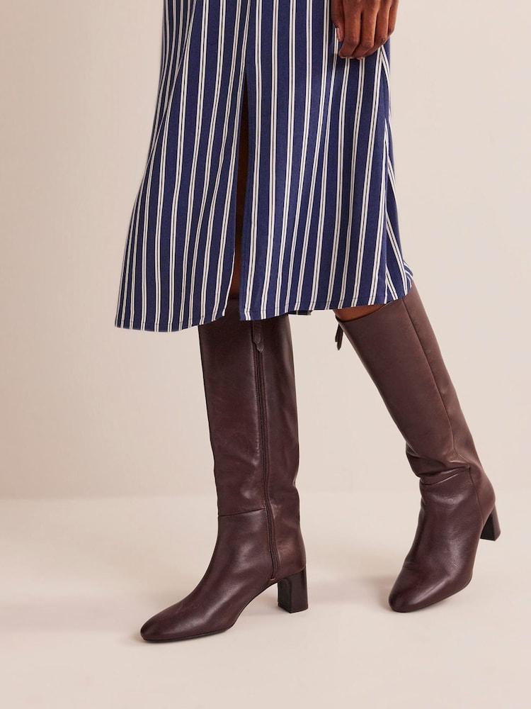 Boden Dark Brown Erica Knee High Leather Boots - Image 1 of 5