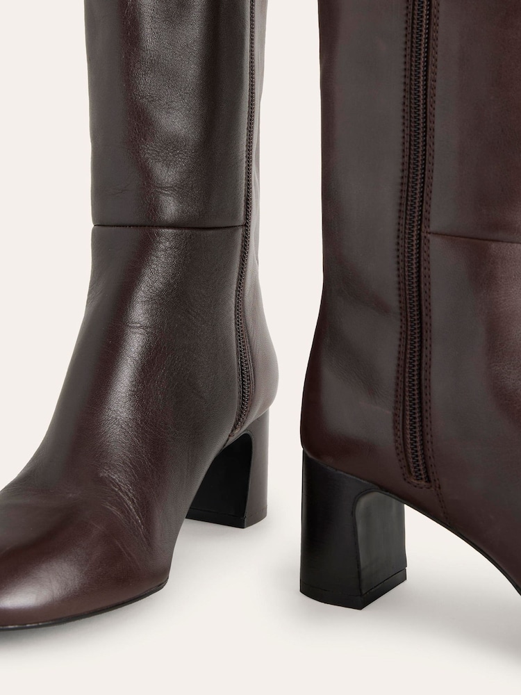 Boden Dark Brown Erica Knee High Leather Boots - Image 5 of 5