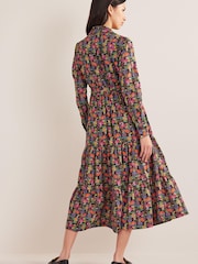 Boden Black Tiered Cotton Maxi Shirt Dress - Image 2 of 6