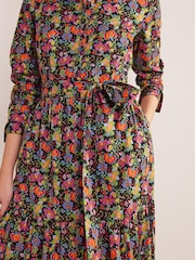 Boden Black Tiered Cotton Maxi Shirt Dress - Image 5 of 6