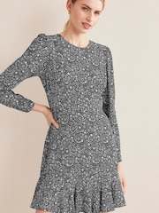 Boden Black Long Sleeve Flippy Mini Dress - Image 1 of 1
