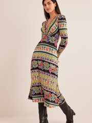 Boden Yellow Jersey Midi Tea Dress - Image 1 of 5