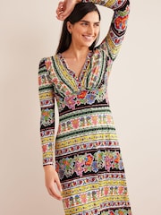 Boden Yellow Jersey Midi Tea Dress - Image 3 of 5