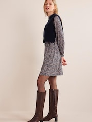 Boden Blue Easy Yoke Mini Dress - Image 3 of 6