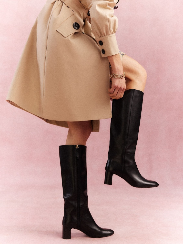 Boden Black Erica Knee High Leather Boots - Image 1 of 6