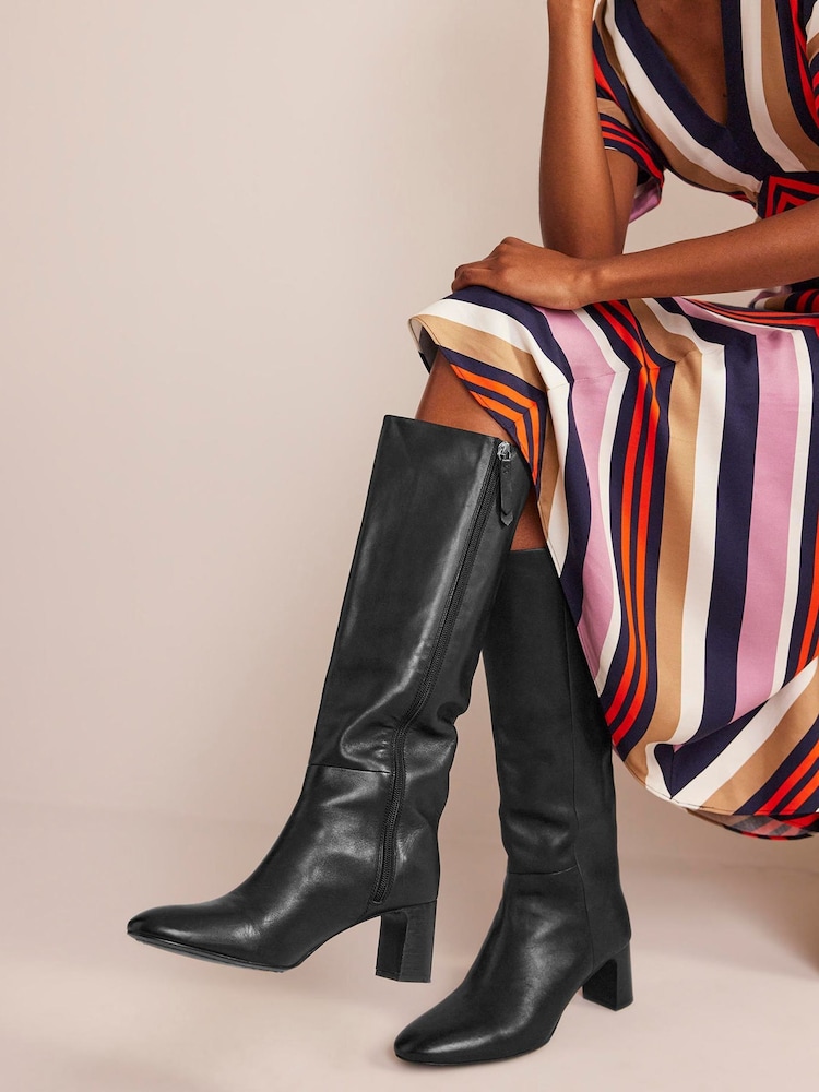 Boden Black Erica Knee High Leather Boots - Image 2 of 6