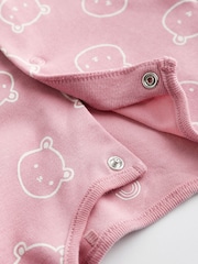 Pink Baby 100% Cotton Sleepsuits 3 Pack (0-2yrs) - Image 10 of 11