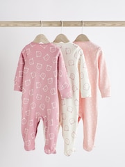 Pink Baby 100% Cotton Sleepsuits 3 Pack (0-2yrs) - Image 2 of 11